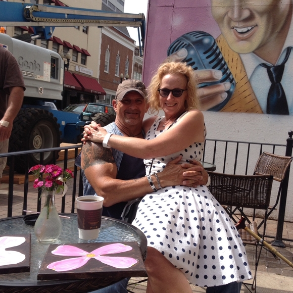 Vintage Rockabilly, Polka-dot Swing Dress Size M - Picture 5 of 7